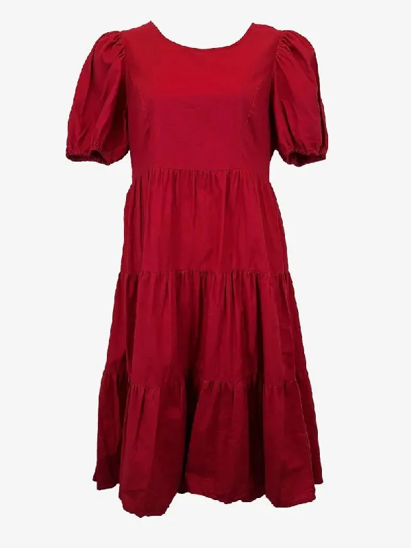 Princess Highway Fancy Puff Sleeve Cherry Midi Dress Size 12