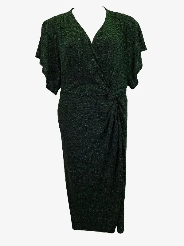 Sacha Drake Evening Emerald Shimmer Midi Dress Size 18