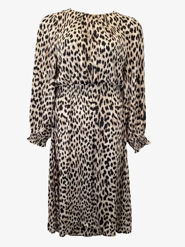 Witchery Effortless Leopard High Neck Midi Dress Size 14