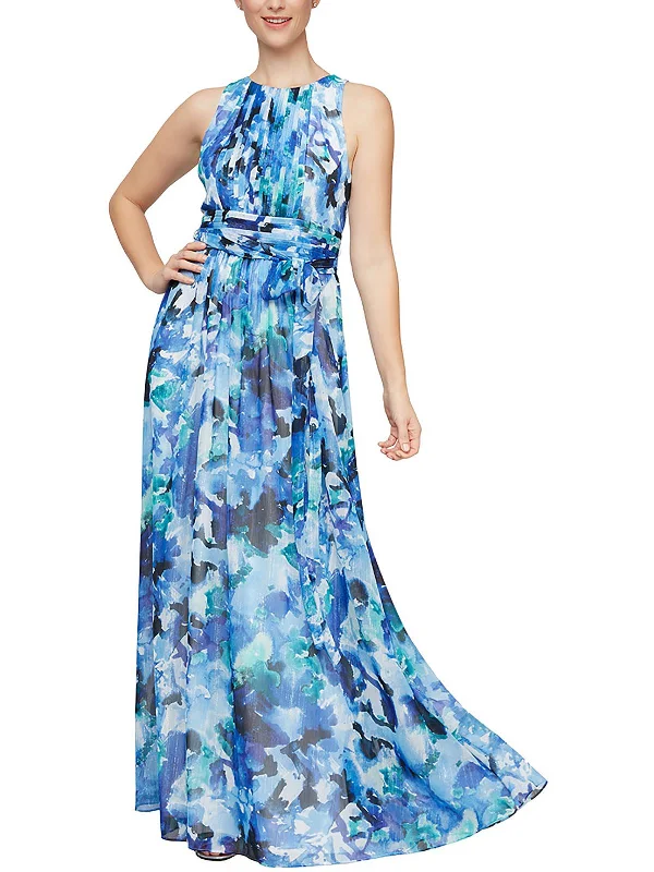 Womens Chiffon Maxi Evening Dress