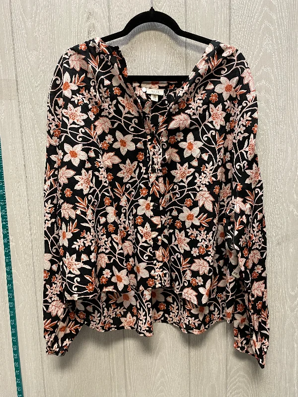 Blouse Long Sleeve By Ana In Floral Print, Size: 2x