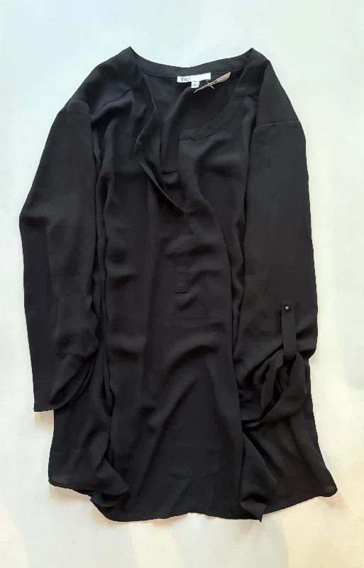 Blouse Long Sleeve By Dr2 In Black, Size: 1x