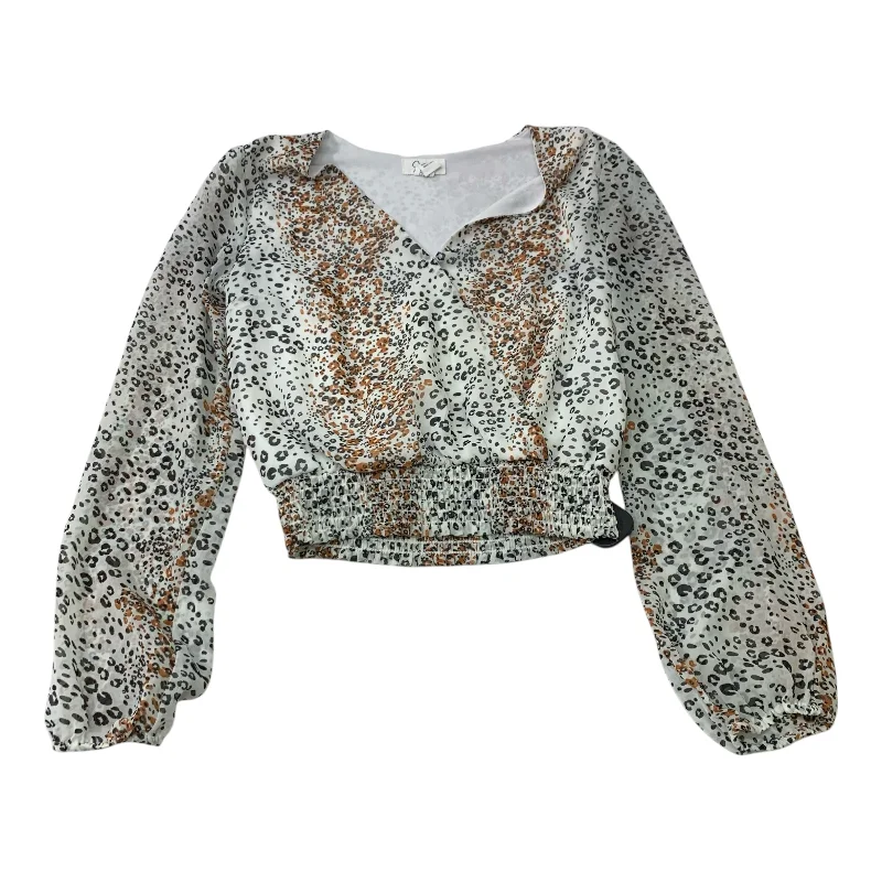 Blouse Long Sleeve By Japna In Animal Print, Size: Xs