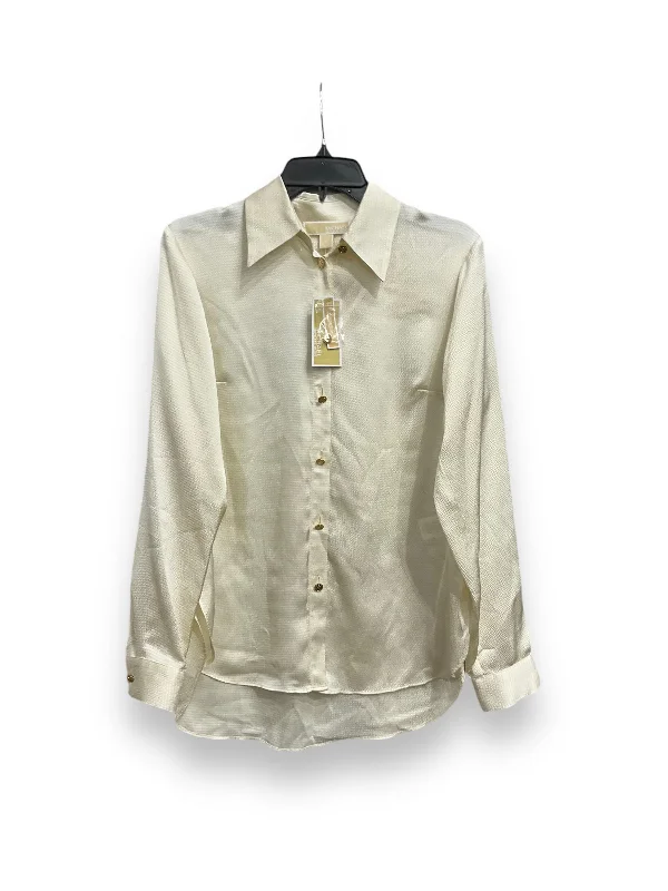 Blouse Long Sleeve By Michael By Michael Kors In Cream, Size: M