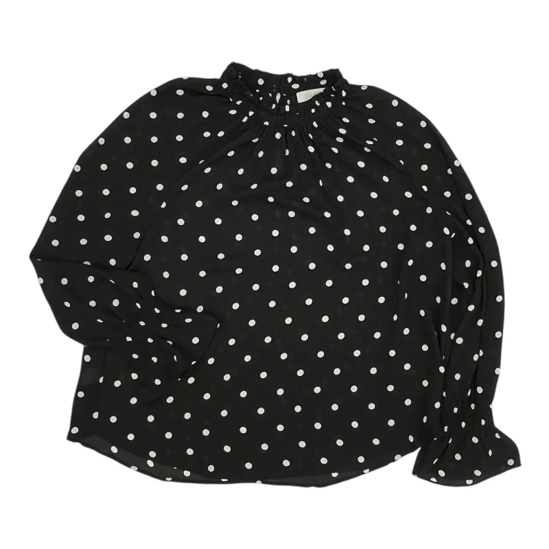 Blouse Ls By Loft In Black, Size:L