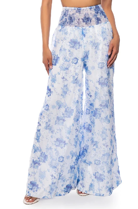 GARDENIA SATIN PALAZZO PANT