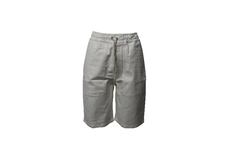 Nanushka Hadi Bermuda Shorts in White Denim