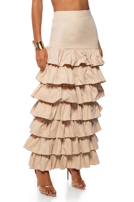 UNDER THE SUN RUFFLE MAXI SKIRT