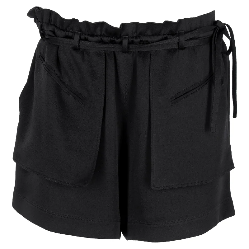 Valentino Garavani  Paperbag Shorts in Black Viscose